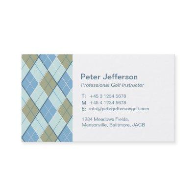 Blue brown pattern Golf instructor