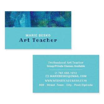 Blue Brushstrokes, Professional Art Teacher