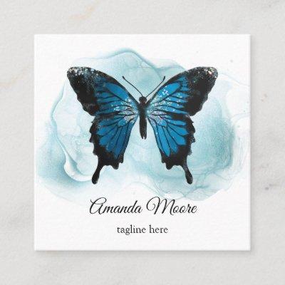 blue butterfly life coach therapist ink smoke square