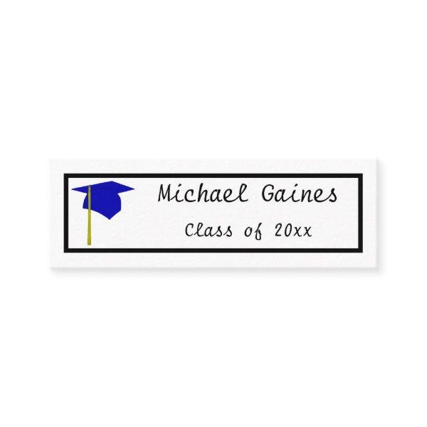 Blue Cap  - Graduation Name Insert Cards