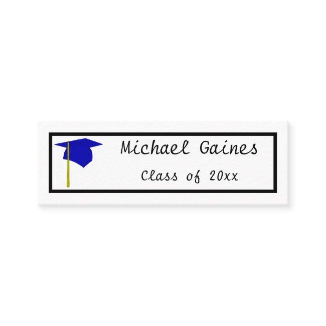 Blue Cap - Graduation Name Insert Cards
