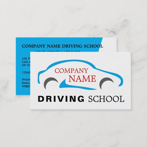 Blue Car Logo, Driving School, Instructor