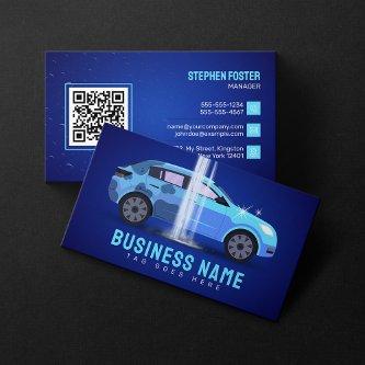 Blue Car Washing Auto Cleaning Waxing Shampooing