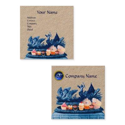 BLUE CHARIOT OF SWANS,CUPCAKES AND PASTRY Kraft Square