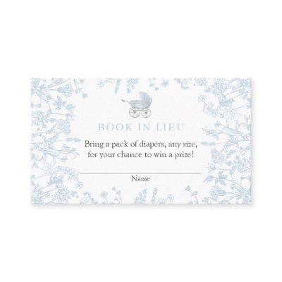 Blue Chinoiserie Book In Lieu Card, Shower game