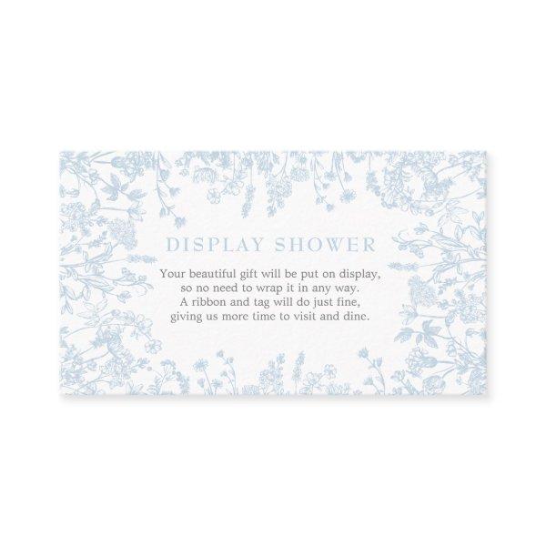 Blue Chinoiserie floral Display Shower Card