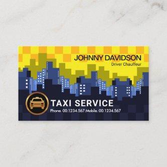 Blue City Skyline Yellow Taxi Check Box Cab Driver
