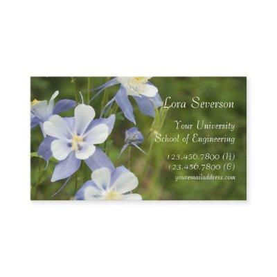 Blue Columbine Flowers Graduate Calling Card
