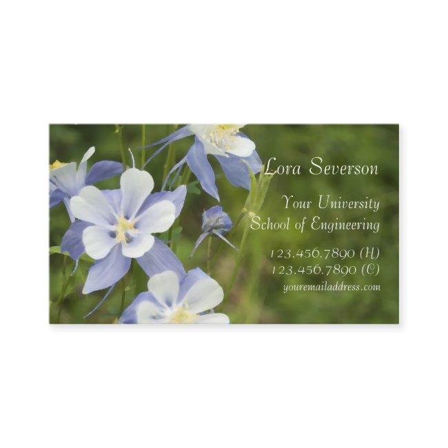 Blue Columbine Flowers Graduate Calling Card