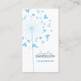 Blue Dandelions Love Hearts Whimsical Profile Card