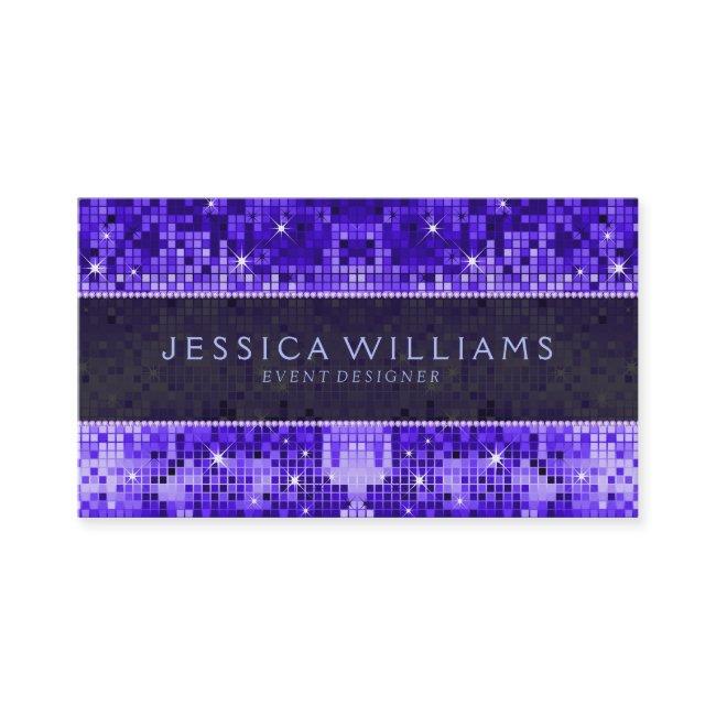 Blue Disco Glitter Pattern Print