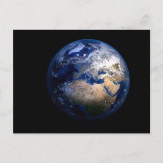 Blue Earth From Space - Globe World Home Postcard