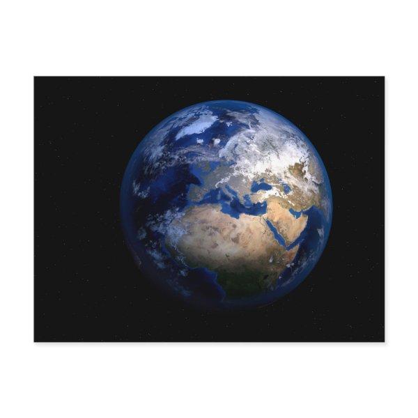 Blue Earth From Space - Globe World Home Postcard