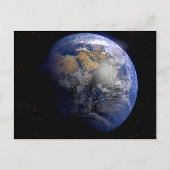 Blue Earth From Space Inspirational Postcard