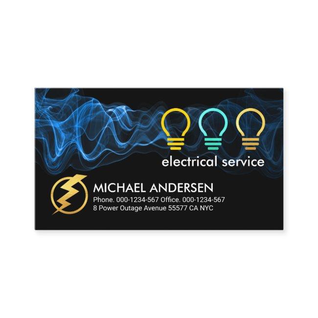 Blue Electric Current Powers Bulb