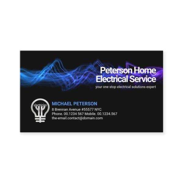 Blue Electrical Lightning Bolt Electrician Service