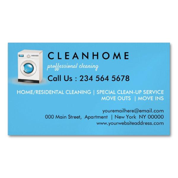 Blue Elegant Laundry Cleaning Service  Magnet