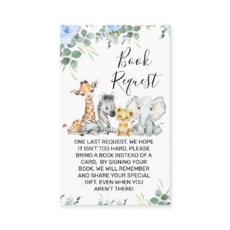 Blue Eucalyptus Safari Baby Shower Book Request