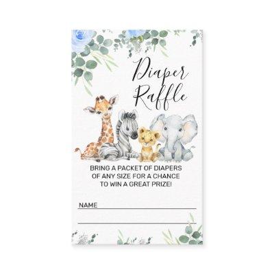 Blue Eucalyptus Safari Baby Shower Diaper Raffle