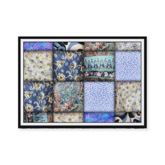 Blue Faux Patchwork Quilting Pattern