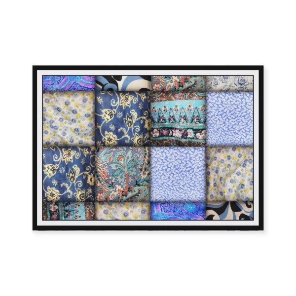 Blue Faux Patchwork Quilting Pattern