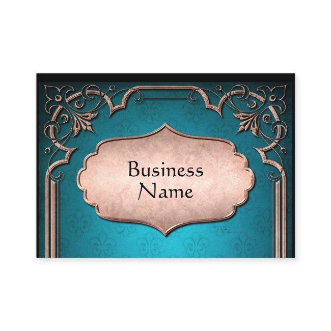 Blue fleur de lis bronze victorian damask