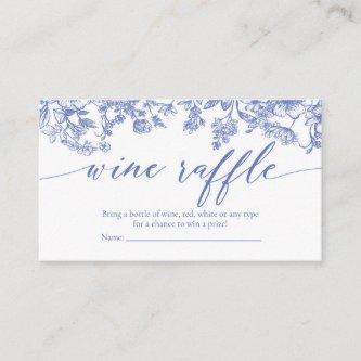 Blue Floral Bridal Shower Wine Raffle Ticket Game