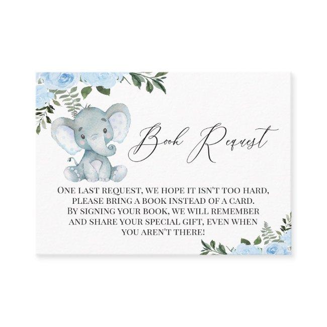 Blue Floral Elephant Peanut Book Request Enclosure
