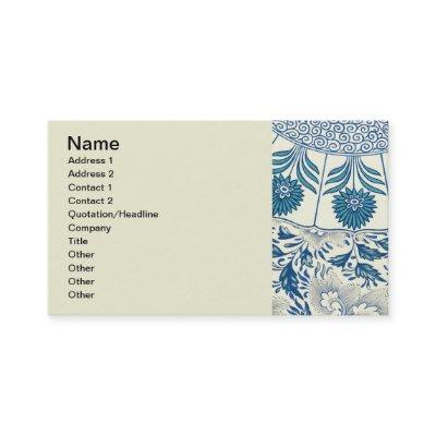 Blue Floral Pattern Antique Asian Design