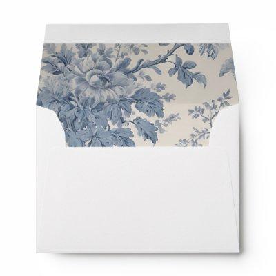Blue Flowers Toile de Jouy   Envelope
