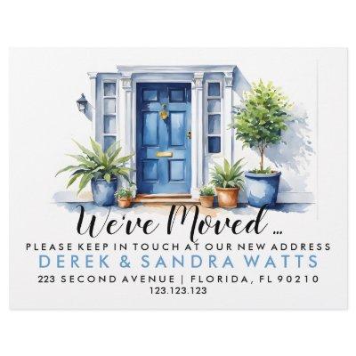 Blue front door Change of address, moved house Flyer