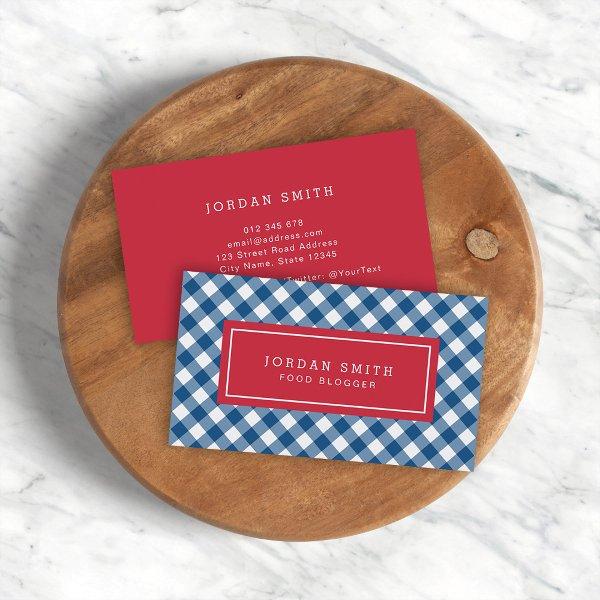 Blue Gingham and Red