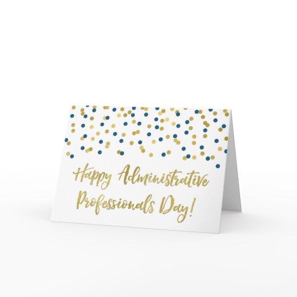 Blue Gold Administrative Professionals Day Card