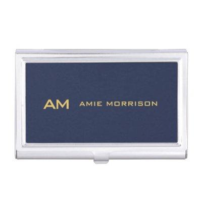Blue Gold Colors Monogram Initial Letters Name  Case