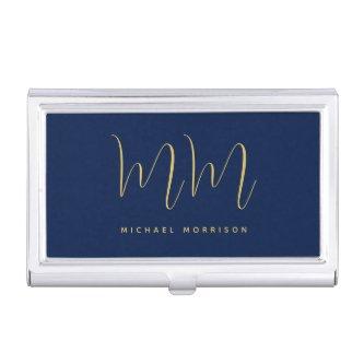 Blue Gold Colors Professional Initial Letters Name  Case
