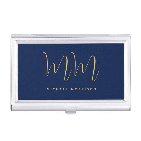 Blue Gold Colors Professional Initial Letters Name  Case