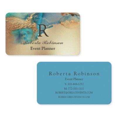 Blue Gold Elegant Marble Modern