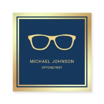 Blue Gold Foil Eyeglasses Eye Doctor Optometrist Square