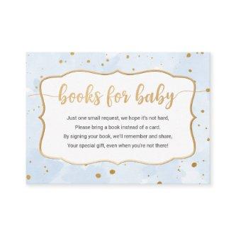 Blue Gold Watercolor boy book request card