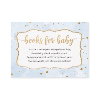 Blue Gold Watercolor boy book request card