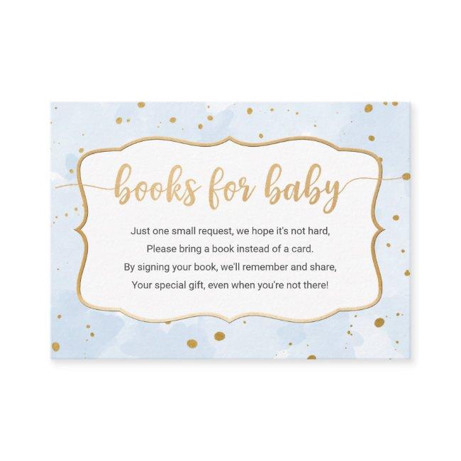 Blue Gold Watercolor boy book request card