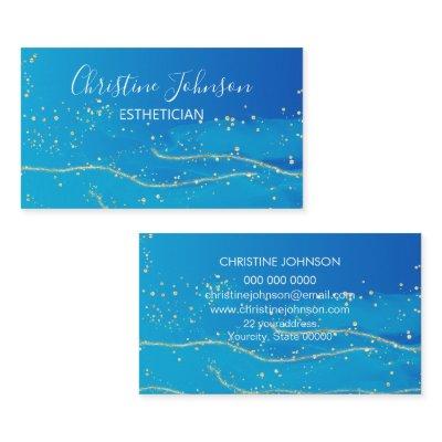 Blue Golden Glitter Sparkle Makeup Artist