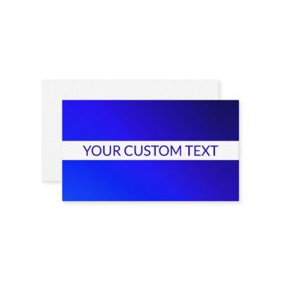 Blue Gradient & Editable Text on White Stripe Enclosure Card