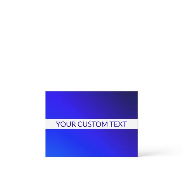 Blue Gradient & Editable Text on White Stripe Note Card
