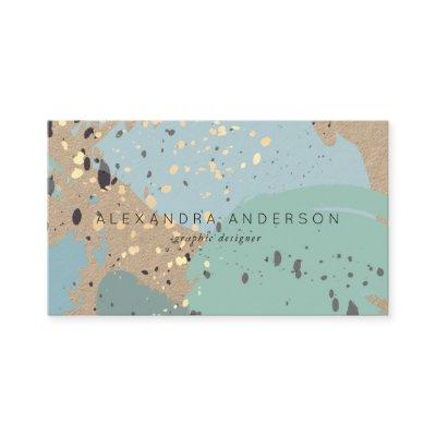 Blue Gray Brush Strokes Kraft Paper