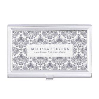 Blue-Gray & White Elegant Vintage Floral Damasks  Case