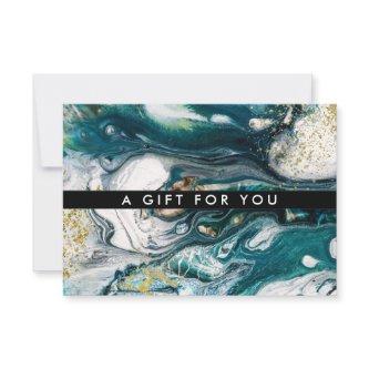 Blue Green and Gold Splatter | Gift Certificate