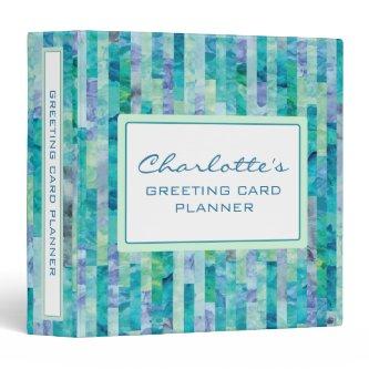 Blue Green Greeting Card Organizer or Any Use 3 Ring Binder