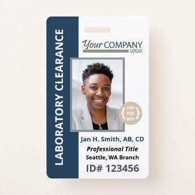 Blue Green Logo Entry Employee Photo ID Badge
