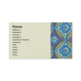 Blue Green Rustic Boho Geometric Circle Pattern